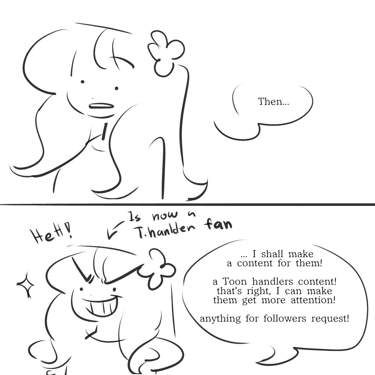 Aneemonerss's tweet image. I wanna share my little lore
About me first meeting the T.handlers LOL #dandysworld