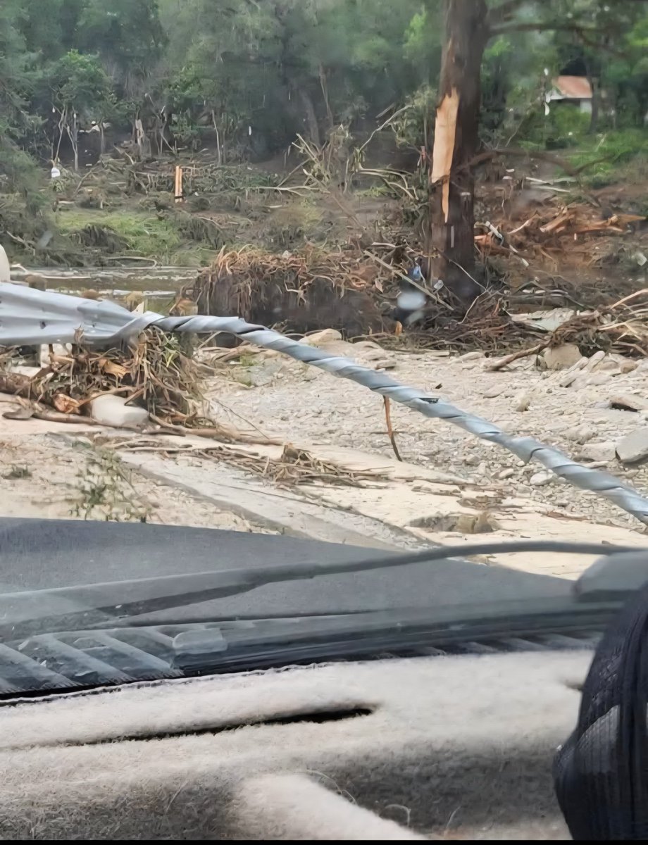 That's a guardrail. This was done from the flooding here in Texas. Absolutely insane amount of force