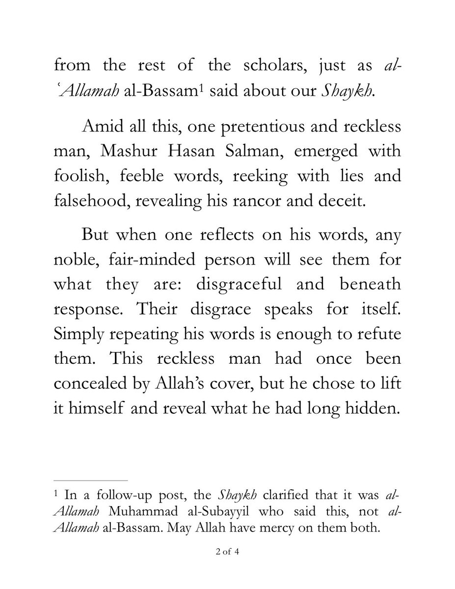 IbnAkhdar's tweet photo. In Defense of Our Shaykh, al-Imam, Rabi’ b. Hadi al-Madkhali - رحمه الله - by al-Allamah ‘Abd Allah al-Bukhari https://t.co/C3pYH6MSqg