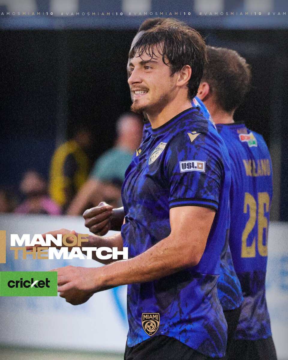 Man of the Match going to <a href="/panchobonfi/">Pancho Bonfiglio</a> for his important performance in tonight’s game 🙌

pres. by <a href="/Cricketnation/">Cricket Wireless</a> 

#MIAvLEX #vamosmiami