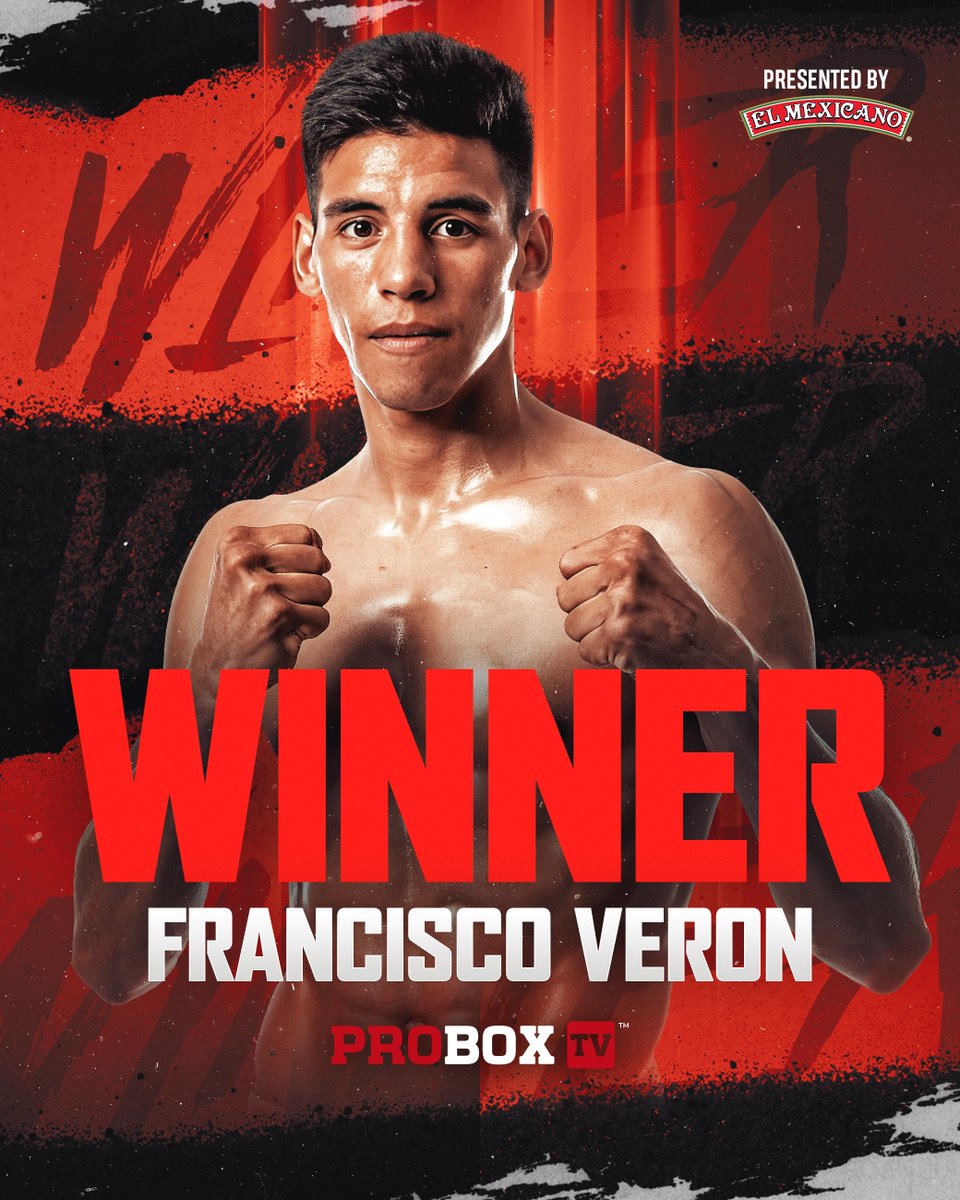 ProBox_TV's tweet image. After 10 rounds of all-action war in our main event, Francisco Veron emerges victorious by decision!