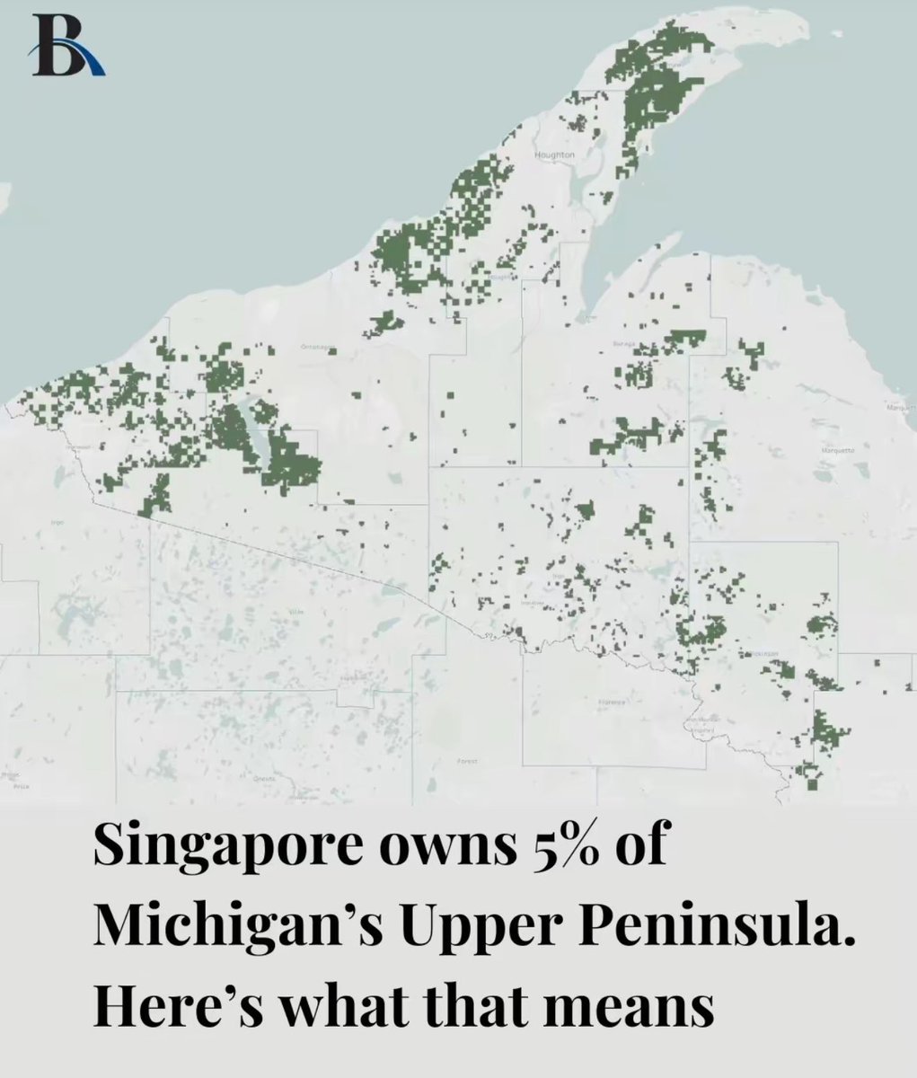 Singapore owns 5% of Michigan’s Upper Peninsula because America is currently running a $27 trillion negative international investment balance.

That’s nearly the equivalent of America’s entire GDP.

Our trade deficit is so massive that the only way we can continue to import is by