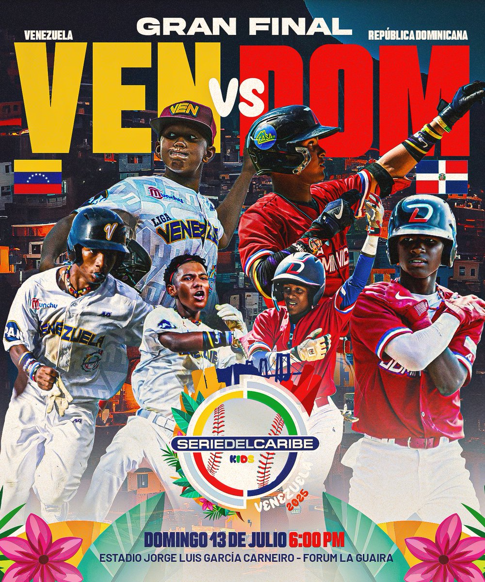 Habrá clásico caribeño en la final de la #SerieDelCaribeKids 2025 ⚾

@lvbp_oficial 🇻🇪 y @lidomrd 🇩🇴 volverán a verse las caras en la instancia definitiva tal como lo hicieron hace un año 🔥

¿Qué equipo saldrá victorioso en esta ocasión? 👀