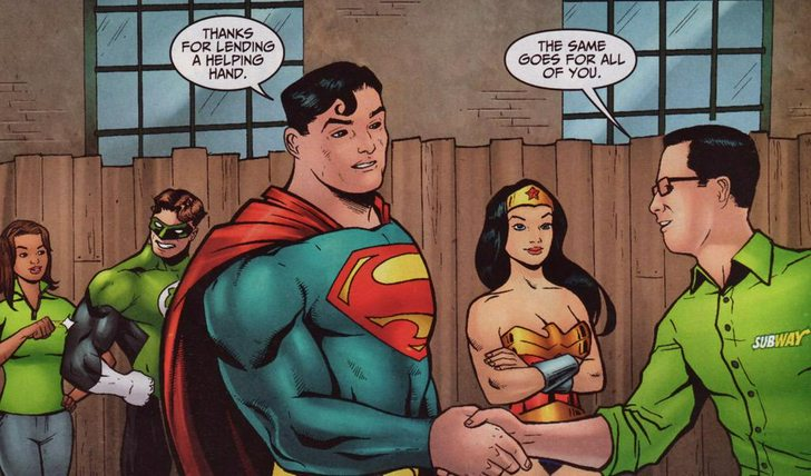 Diamondbolt7's tweet image. hearing a lot of good things about Superman but please don't forget the time this man shook hands with jared fogle