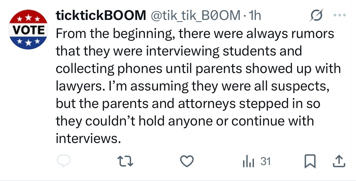 You have to be fucking kidding me. These dipshits watched the same documentary as the rest of us, and somehow managed to completely misinterpret how this was handled. 

That same day, the friends (and certainly the roommates) were interviewed at the police station. Each of them