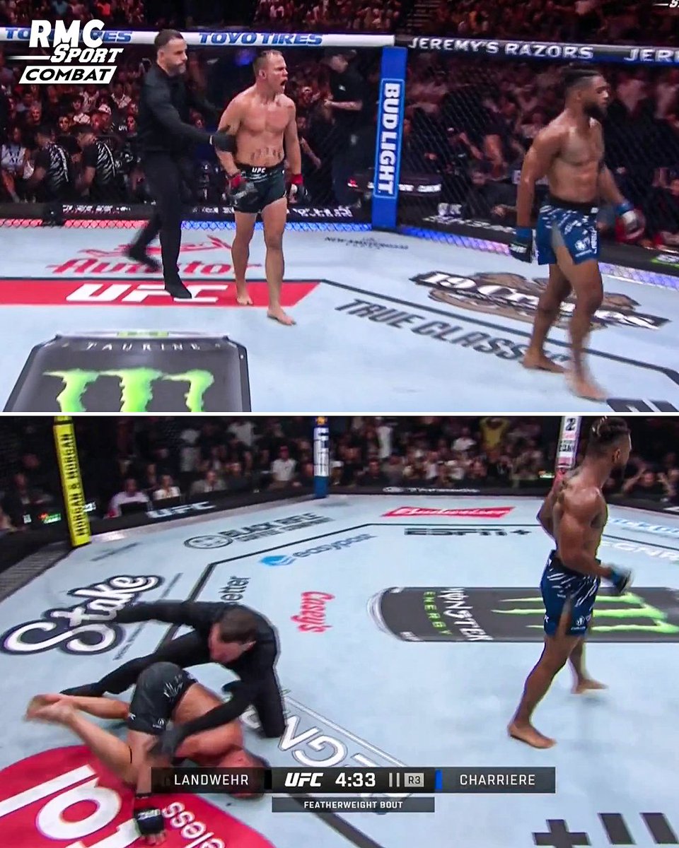 RMCSportCombat's tweet photo. 😴 Nate Landwehr a voulu jouer... 

🥶🏴‍☠️ Punition immédiate de Morgan Charriere ! https://t.co/pmaAGSBvAm