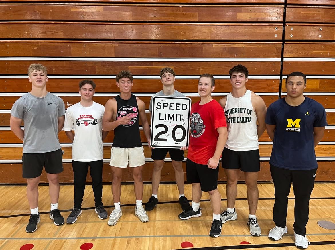 Over the speed limit 🚨
Shoutout to all my teammates working hard this off season and achieving 20+ MPH!!
#GoPanthers #SummerGrind 
<a href="/CoachE_SPASH/">Ryan Eigenberger</a> <a href="/FBCoachShann/">Shann Schillinger</a> <a href="/TaylorKolste/">Taylor Kolste</a> <a href="/Coach_SchmidtE/">Eric Schmidt</a> <a href="/CoachTimNDSU/">Tim Polasek</a> <a href="/CoachLucasWazzu/">Coach Taylor Lucas</a> <a href="/CoachSipple/">Mark Sipple</a> <a href="/CoachE_Blugolds/">Rob Erickson</a> <a href="/PeteyBananas/">Peter Jennings</a> <a href="/PrepRedzoneWI/">Prep Redzone Wisconsin</a>