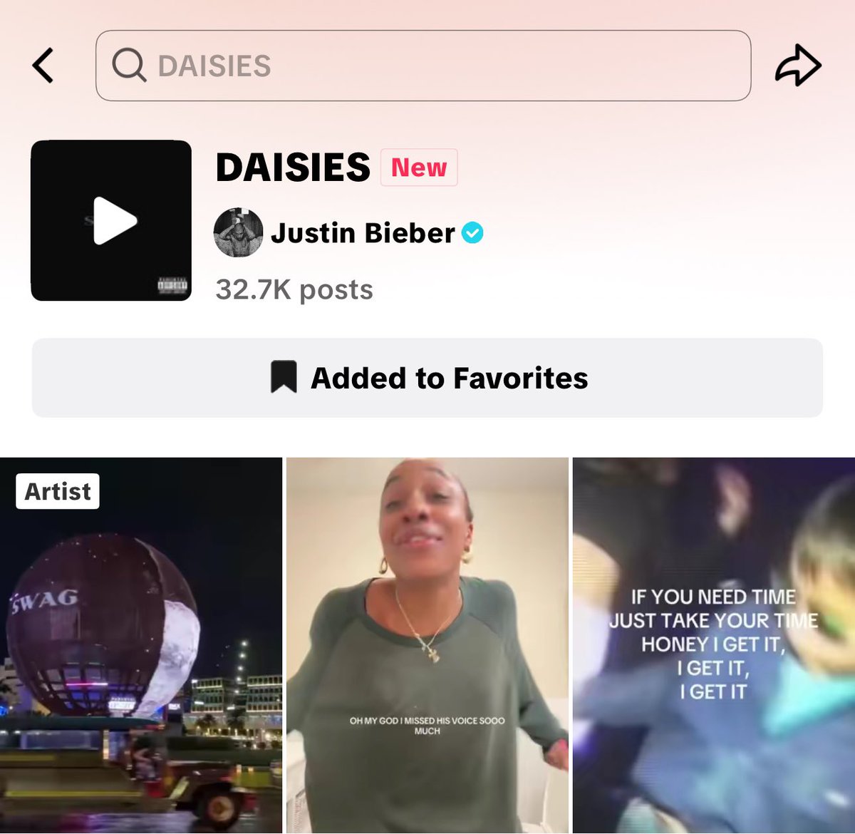 .<a href="/justinbieber/">Justin Bieber</a>’s ’DAISIES’ currently has over 32,000 TikTok’s posted to the sound! Smash hit! 👀💿🚀