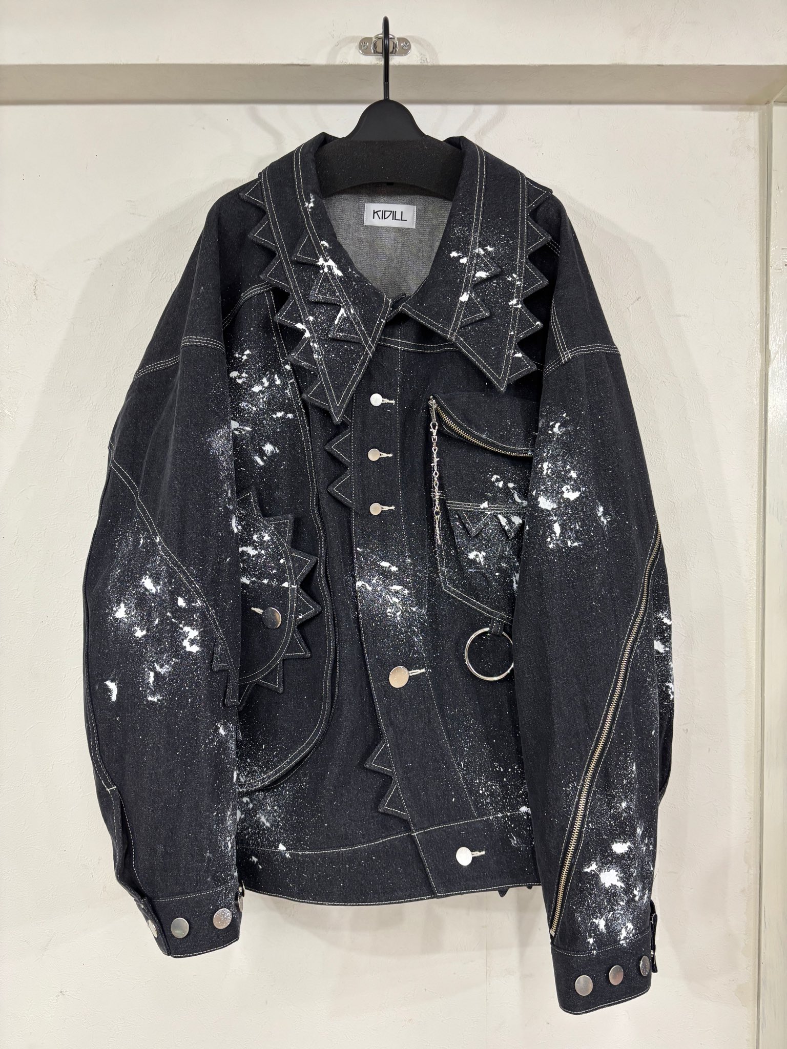 【✨新品✨】KIDILL◎LAYERD DENIM JACKET 黒 試着のみ】KIDILL LAYERD DENIM JACKET 黒ベストセラー 商品