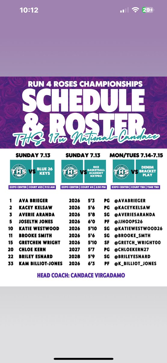 Averie Aranda (@averie5aranda) on Twitter photo 2nd tournament for Run 4 Roses starts tomorrow!!
πKentucky Expo Center 2nd tournament for Run 4 Roses starts tomorrow!!
πKentucky Expo Center