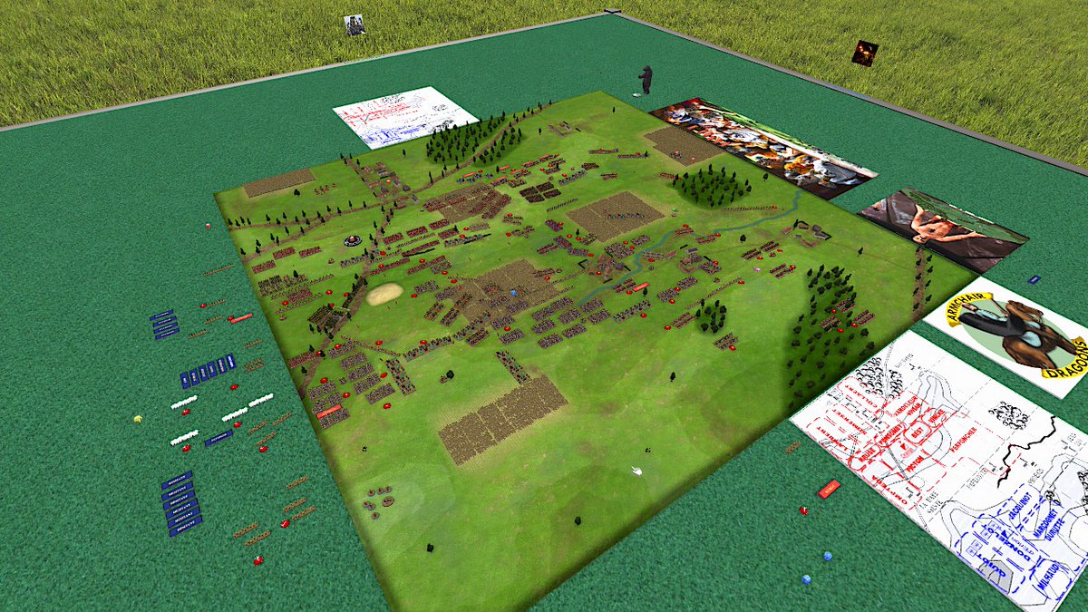 This one is going to be close.  Both sides in our D'Erlon's Attack scenario for "General d'Armee 2" have taken their lumps.  The French have almost unhinged the Allied center-left.  Almost.  Three turns to go.