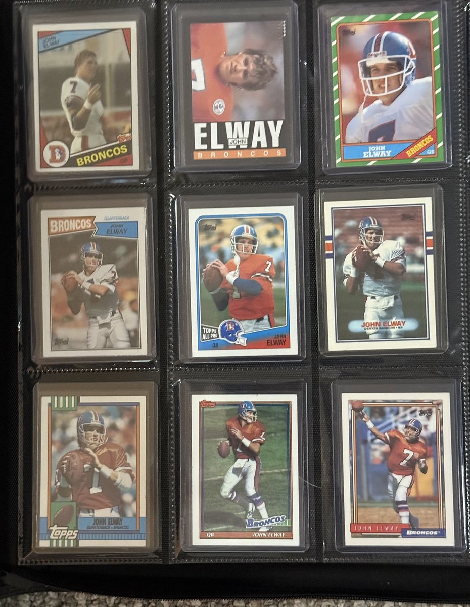 NixtoWitt's tweet image. I apologize…. This is is John Elway’s first 9 years of his #Topps career,,,  #Elway #Broncos