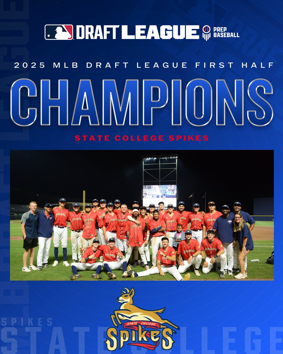 MLB Draft League (@mlbdraftleague) on Twitter photo π₯ π
ππππ ππππ
πππππππππ π
Coming down to the final game, the <a href="/SCSpikes/">State College Spikes</a> are the #MLBDraftLeague first half champions!
The Spikes will host the Championship game on Sept. 4 against the top team of the second half starting on July 16. π₯ π
ππππ ππππ
πππππππππ π
Coming down to the final game, the <a href="/SCSpikes/">State College Spikes</a> are the #MLBDraftLeague first half champions!
The Spikes will host the Championship game on Sept. 4 against the top team of the second half starting on July 16.