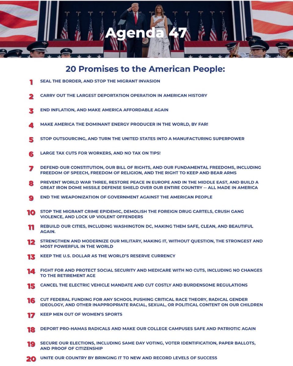 TAftermath2020's tweet image. Wow, read this list of promises Trump made on the campaign.
He’s literally doing every single one of them and it’s only 6 months into his presidency.