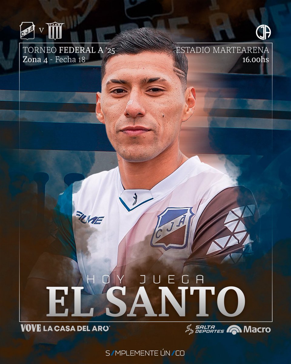 DOMINGO SANTO 💙🤍🤎

📌𝗙𝗲𝗰𝗵𝗮 18 | TORNEO FEDERAL A 2025
🆚 Bartolomé Mitre 
⌚️ 16:00hs.
🏟️ Estadio Padre Ernesto Martearena
👥 Árbitro: Juan Ignacio Nebbietti; Asistentes: Joaquin Badano, Oscar Ariel Bono: Cuarto árbitro: Agustin Vegetti 

#DaleSanto #TodosJuntos