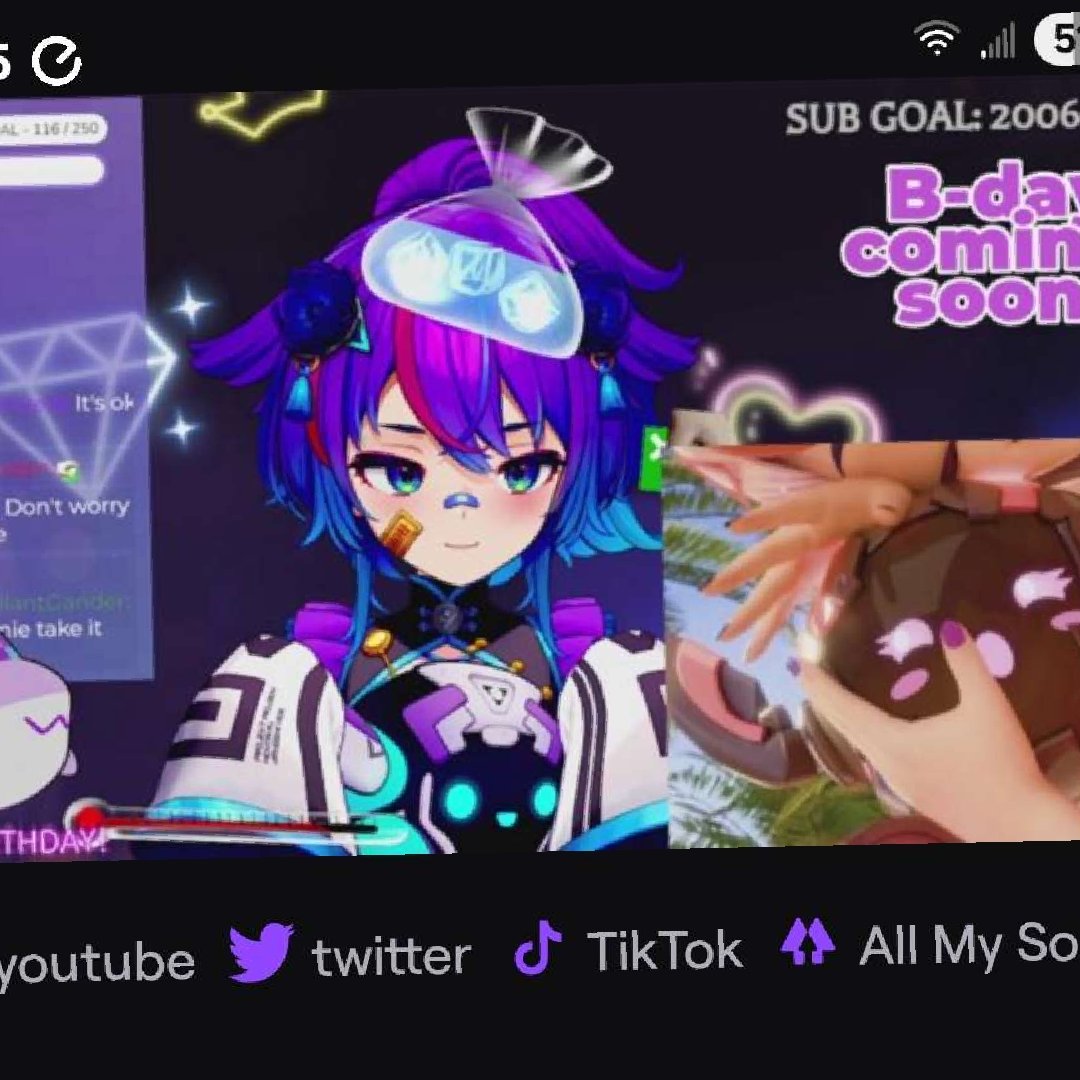 The moment you find out a big streamer uses assets you made- 🥹
 
Hope you feel fully better &amp; happy bday <a href="/ProjektMelody/">Projekt Melody 🍆💦🥯</a>! 🎊