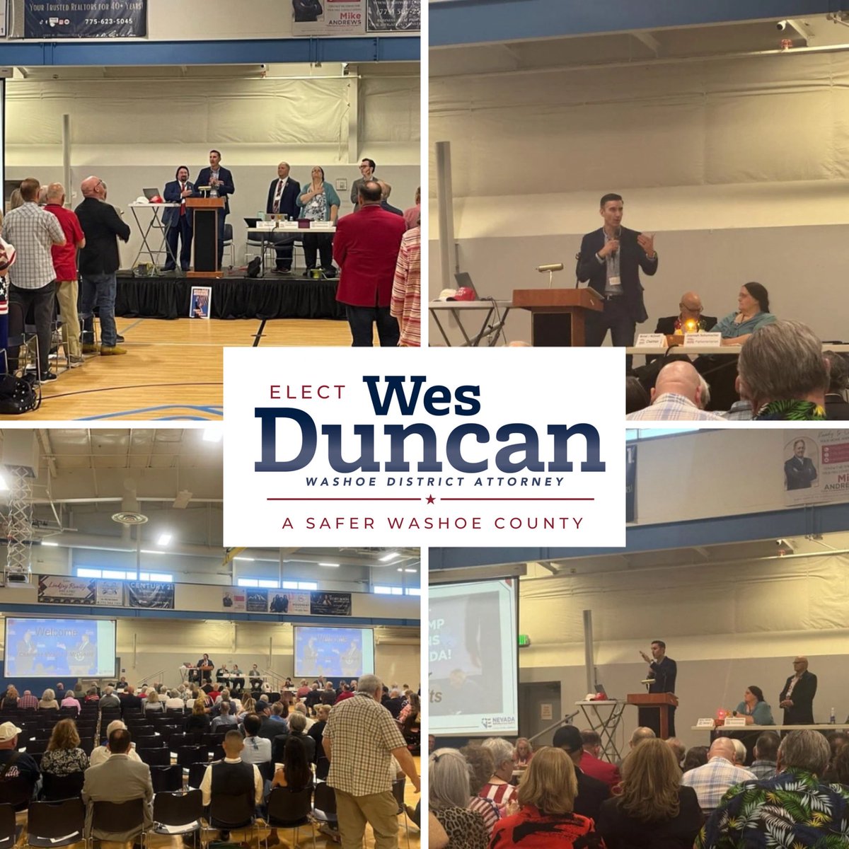 Wes Duncan (@wesduncan) on Twitter photo Just wrapped up a powerful day in Winnemucca with the <a href="/NVGOP/">Nevada GOP</a>.
Honored to lead the Pledge of Allegiance and speak to a room full of grass roots advocates fired up for change.
The Washoe GOP was in the house and ready for
#ASaferWashoeCounty Just wrapped up a powerful day in Winnemucca with the <a href="/NVGOP/">Nevada GOP</a>.
Honored to lead the Pledge of Allegiance and speak to a room full of grass roots advocates fired up for change.
The Washoe GOP was in the house and ready for
#ASaferWashoeCounty