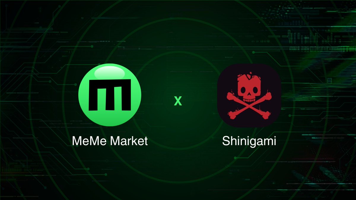 Shinigami (@shinigaminft_) on Twitter photo we’re excited to announce our collaboration with <a href="/MemeMarketFun/">MemeMarket</a>
🪙MemeMarket is the first AI-powered risk-hedged prediction market platform for meme coins, onboarding a community of over 1.8 million people.
Enter our discord for the exclusive airdrop opportunity!
#memecoin we’re excited to announce our collaboration with <a href="/MemeMarketFun/">MemeMarket</a>
🪙MemeMarket is the first AI-powered risk-hedged prediction market platform for meme coins, onboarding a community of over 1.8 million people.
Enter our discord for the exclusive airdrop opportunity!
#memecoin