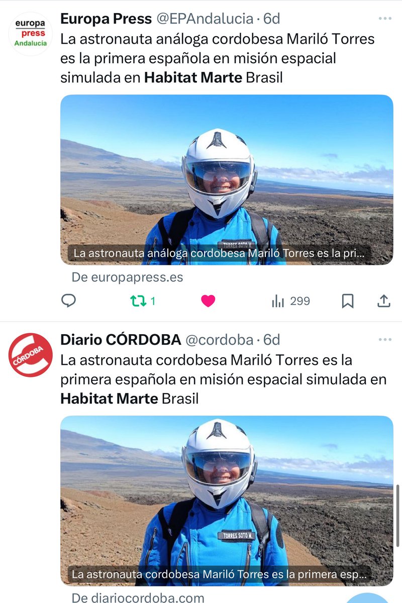 Informes en la media sobre la misión de simulación espacial de <a href="/habitatmarte/">Habitat Marte Space Analog Station</a> .

Misión presencial análoga espacial 210, del 7 al 11 de julio de 2025. La 210.ª misión de Hábitat Marte se lleva a cabo en el estado de Rio Grande do Norte, Semiárido brasileño. Participan en esta