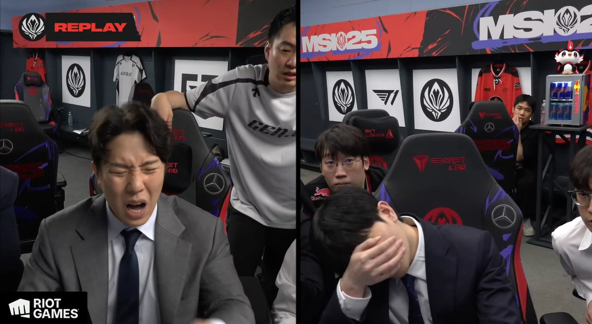 No importa el momento de la serie que lo veas, Gen-G y T1 coachs estarán asi 100% 

#MSI2025