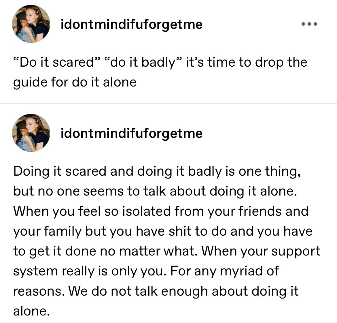 everything i do i do alone