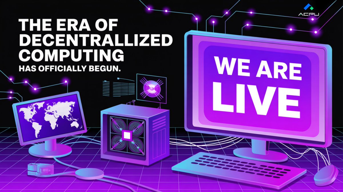 ACPU_Web3's tweet photo. 🚨 We are LIVE.
At 03:18 UTC, ACPU officially goes on-chain.

💠 100% community mining
⚙️ Powered by global GPU infrastructure
🌍 Anchored by real-world energy (RWA)
🧠 Built for the AI compute revolution

A new era of decentralized compute has begun.
Welcome to ACPU ⛏️ https://t.co/RKX0qPf0pc