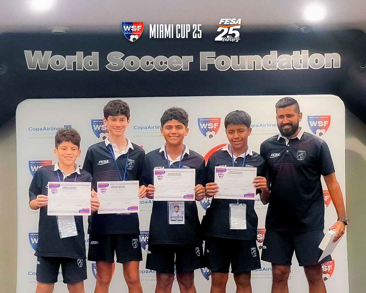 FESAELSALVADOR's tweet photo. ✈️Felicitamos a Joaquín Maza, Bautista Saravia, Mateo Villatoro y Mauricio Díaz, jugadores U14 de Academias FESA, por haber sido seleccionados en el #AllStarTeam que realizará una gira en España en febrero de 2026. 🇪🇸🇸🇻
También reconocemos el compromiso de todo el equipo, cuerpo técnico y las familias que formaron parte de esta valiosa experiencia internacional.👏🏼 #MiamiCup2025