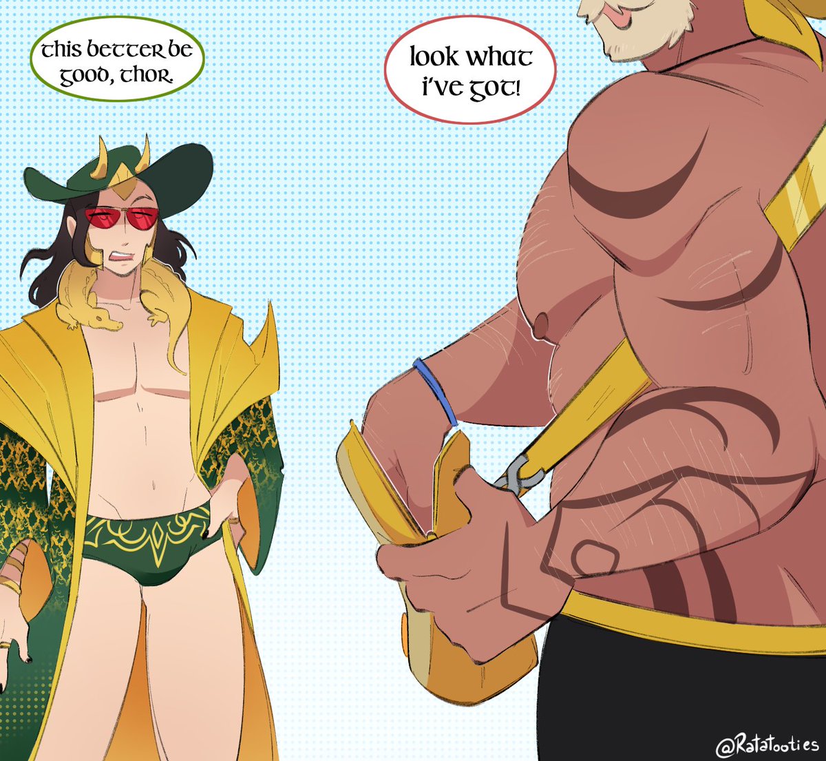 ratatooties_'s tweet image. I love Thor&apos;s summer skin so much 🥺 golden retriever in a family of black cats (1/2)
#MarvelRivals #Loki #Thor