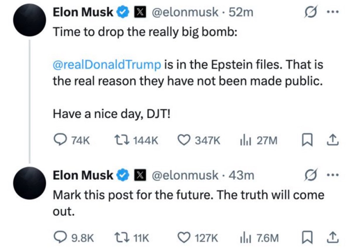 Elon will never drop a big bomb of lies .Never !!!!!!! MAGA is dead 💀