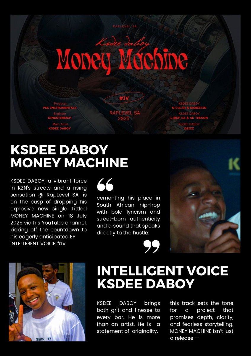 raplevelsa's tweet photo. KSDEE DABOY DROPPING A SINGLE 
18 JULY 2025 TITTLE - MONEY MACHINE 🔥 https://t.co/rGQCCmSC5l