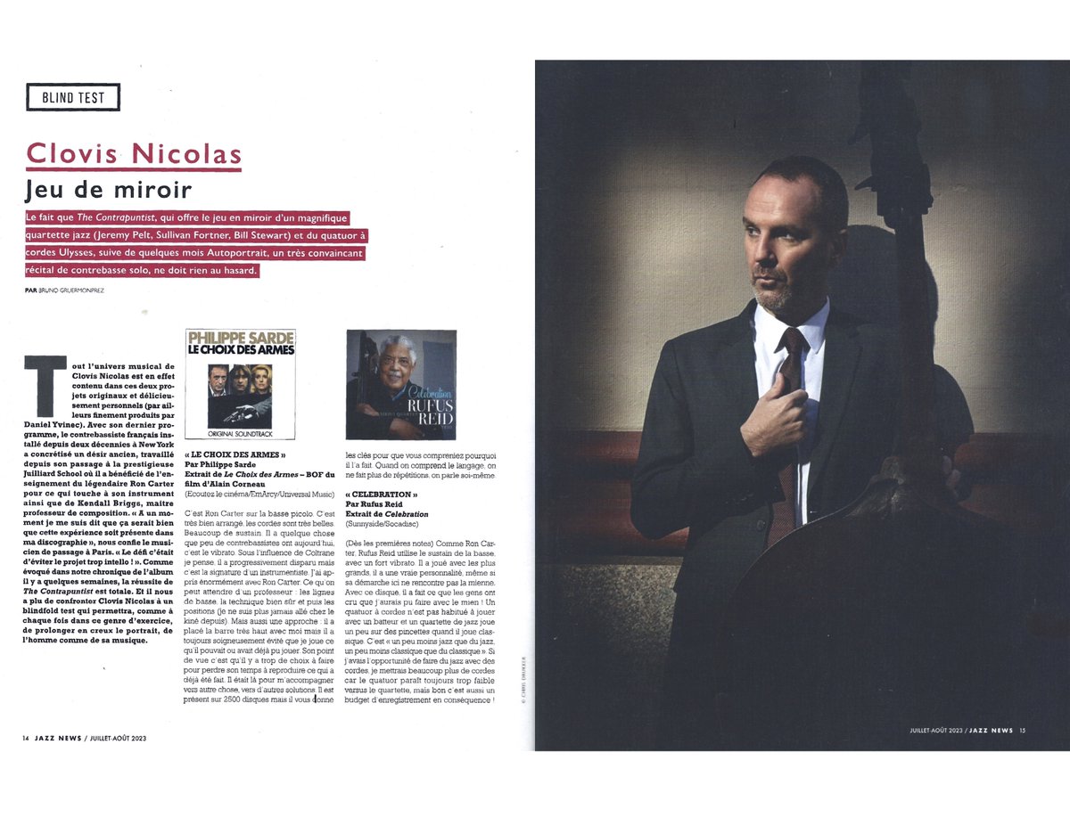 ClovisJazz's tweet photo. Blindfold Test in @jazznewsparis about "The Contrapuntist" https://t.co/SyR7drkxWA