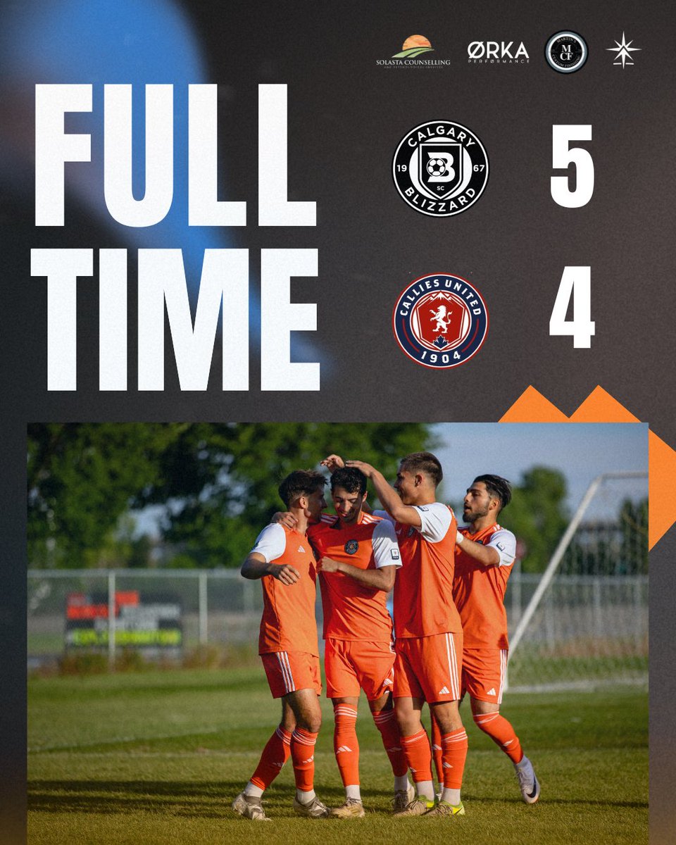 💥 BLIZZARD SC WIN 💥 

Blizzard SC take the game 5-4 over @calliesunited with a hat trick from Marco Plenzik and a brace from Moe El Gandour!

#TheOrangeWay #L1AB #League1 #League1AB