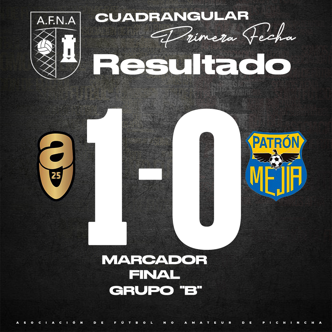 AFNA Pichincha (@afnapichincha) on Twitter photo AV25 se impuso 1 - 0 ante El Patrón Mejía
<a href="/AV25ClubDep/">Club Deportivo AV25</a> - <a href="/cdpatronmejiaof/">Club Deportivo Patrón Mejía Oficial</a> AV25 se impuso 1 - 0 ante El Patrón Mejía
<a href="/AV25ClubDep/">Club Deportivo AV25</a> - <a href="/cdpatronmejiaof/">Club Deportivo Patrón Mejía Oficial</a>