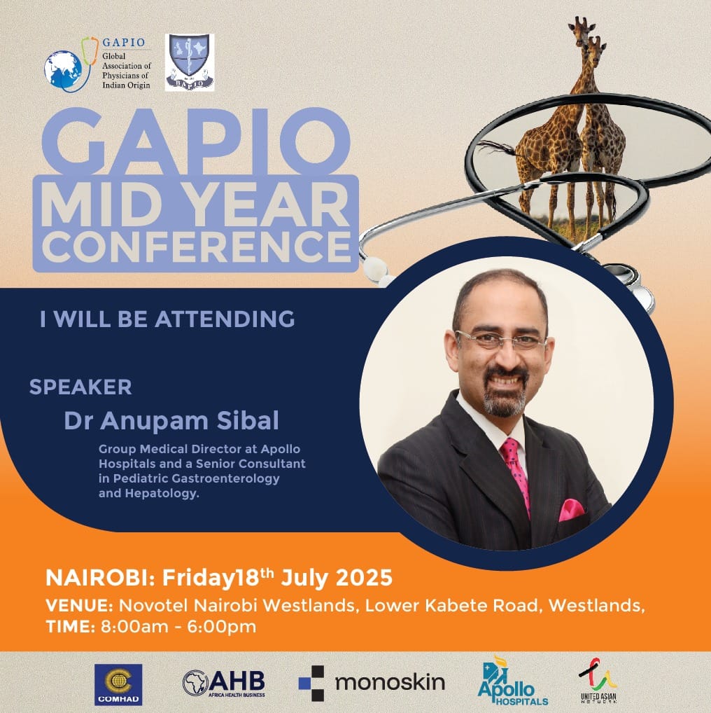GAPIO (@gapiotweets) on Twitter photo Excited to host Dr. Anupam Sibal (<a href="/ApolloHospitals/">Apollo Hospitals</a>), pediatric gastro expert & healthcare leader, at #GAPIO Mid-Year Conf 2025 🇰🇪
🗓️ July 18 | 📍 Novotel Nairobi
🔗 Register: bookcpd.com/course/gapio-m…
#GlobalDoctors #Apollo #Nairobi2025 #IndianPhysicians Excited to host Dr. Anupam Sibal (<a href="/ApolloHospitals/">Apollo Hospitals</a>), pediatric gastro expert & healthcare leader, at #GAPIO Mid-Year Conf 2025 🇰🇪
🗓️ July 18 | 📍 Novotel Nairobi
🔗 Register: bookcpd.com/course/gapio-m…
#GlobalDoctors #Apollo #Nairobi2025 #IndianPhysicians