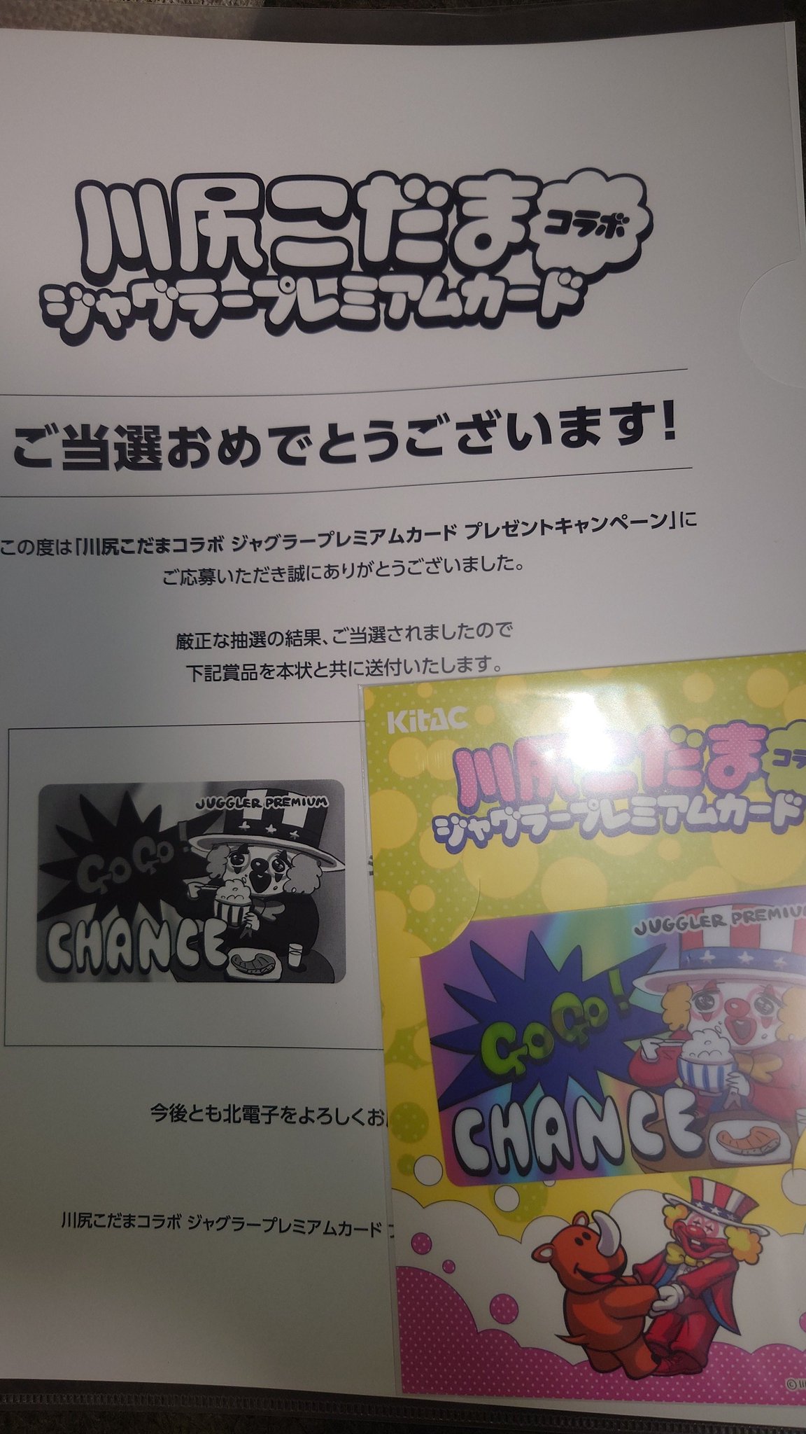 ジャグラープレミアムカード 川尻こだま キャンペーン当選品 ジャグラープレミアムカード 川尻こだま キャンペーン当選品
