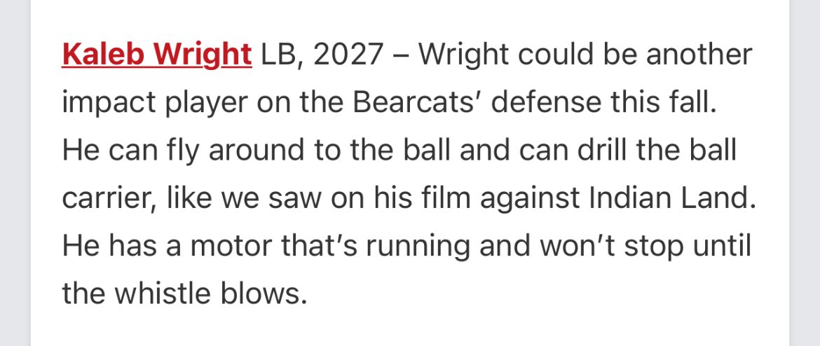 Kaleb "Bigk" Wright (@kaleb_wrigh) on Twitter photo thank you <a href="/PrepRedzoneSC/">Prep Redzone South Carolina</a> for the amazing write up!! Junior year 🔜
<a href="/RHHSBearcatsFB/">Rock Hill Football</a> <a href="/thecoachsnoop/">Lawrence Coach Snoop Brown</a> <a href="/BoulwareLeon/">Coach Boulware</a> <a href="/baby_pac3/">Coach Q Sanders</a> <a href="/Coach_Jarvis_/">Jarvis McCrorey</a> <a href="/CoachAllen316/">Coach Michael Allen</a> thank you <a href="/PrepRedzoneSC/">Prep Redzone South Carolina</a> for the amazing write up!! Junior year 🔜
<a href="/RHHSBearcatsFB/">Rock Hill Football</a> <a href="/thecoachsnoop/">Lawrence Coach Snoop Brown</a> <a href="/BoulwareLeon/">Coach Boulware</a> <a href="/baby_pac3/">Coach Q Sanders</a> <a href="/Coach_Jarvis_/">Jarvis McCrorey</a> <a href="/CoachAllen316/">Coach Michael Allen</a>