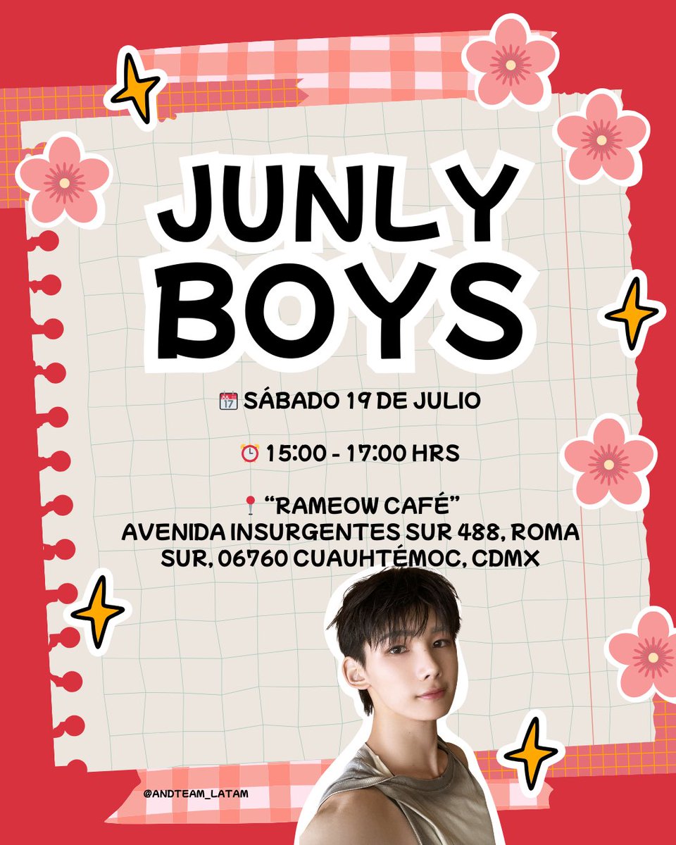 andTEAM_LATAM's tweet photo. Ven a una tarde de LUNÉs rameras y celebremos el cumpleaños de nuestros junly boys

📅 Sábado 19 de Julio
📍RaMeow Café
Avenida Insurgentes Sur 488
Roma Sur
06760 Cuauhtémoc, CDMX
Mexico
⏰ 15:00 - 17:00 hrs

#andTEAM #WELINK @andTEAM_members https://t.co/aVCJcUW0VV