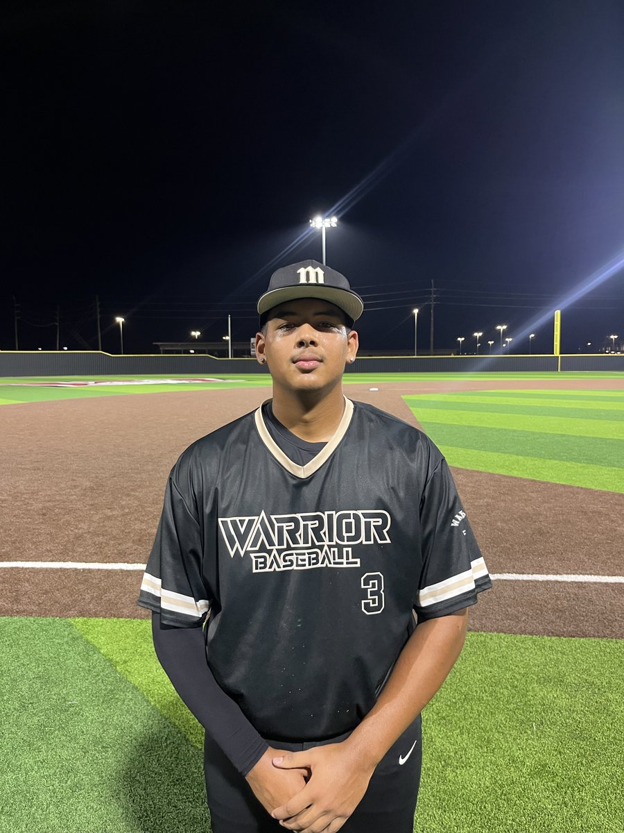 F: Warrior Baseball Medina 1, Houston Hurricane 17U 0
PoG: <a href="/AidanCisneros_3/">Aidan Cisneros</a> 6 IP, 15 K, H, 0 ER