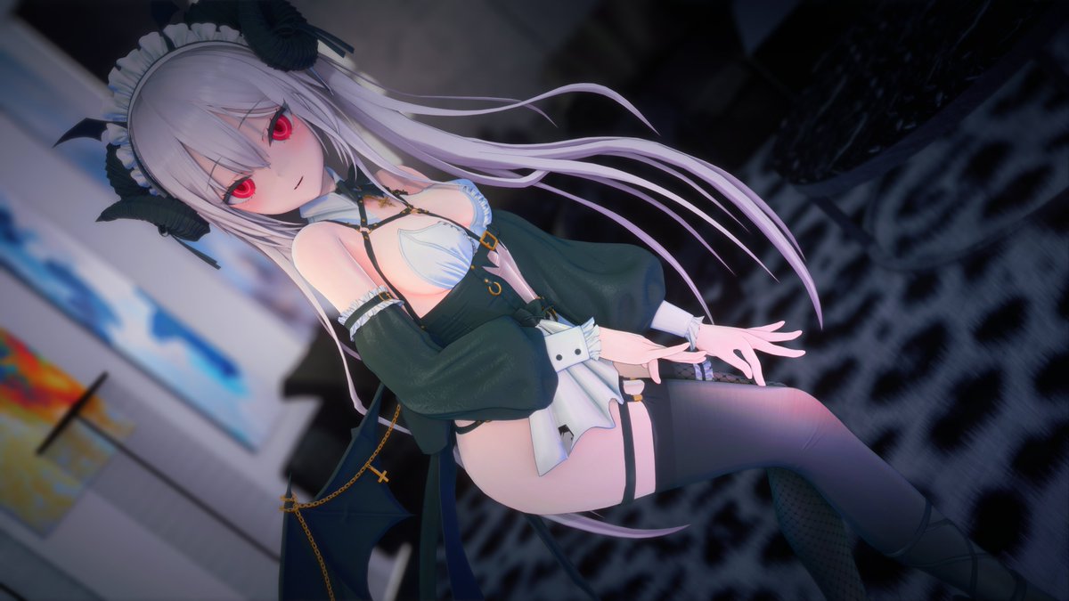 A futanari figure captured in a moment of ecstasy her eyes closed in bliss