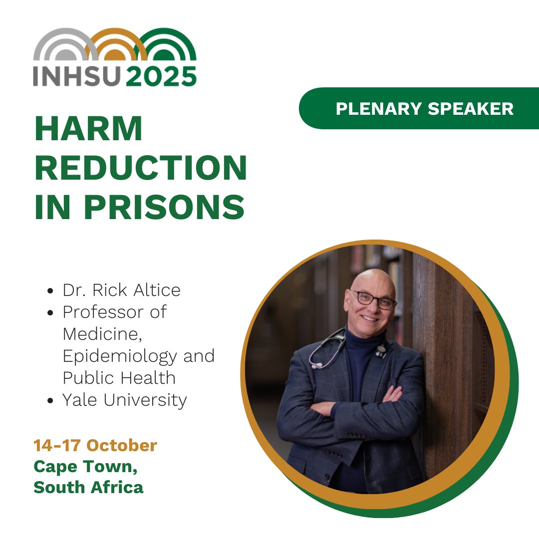 INHepSU's tweet image. Dr. Rick Altice @Yale is one of our plenary speakers at INHSU 2025 in Cape Town this October, presenting on #harmreduction in prisons. Don't miss out - secure your earlybird discount before 27 July. inhsu.org/events/inhsu-2… #WorldhepatitisDay