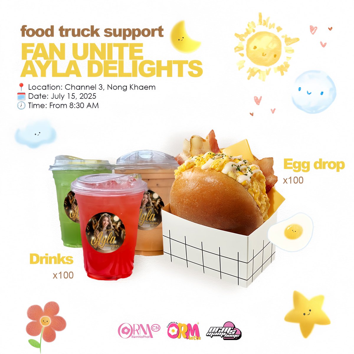 𝐋𝐮𝐦𝐢𝐞̀𝐫𝐞𝐝𝐞𝐎𝐫𝐦𝐥𝐞𝐭𝐭𝐞𝐓𝐇 (@ormkorn_fans) on Twitter photo ✨🚛 𝐂𝐨𝐥𝐥𝐚𝐛𝐨𝐫𝐚𝐭𝐢𝐨𝐧 𝐅𝐨𝐨𝐝 𝐓𝐫𝐮𝐜𝐤 𝐏𝐫𝐨𝐣𝐞𝐜𝐭 𝐰𝐢𝐭𝐡 𝐎𝐫𝐦’𝐬 𝐈𝐧𝐭𝐞𝐫𝐧𝐚𝐭𝐢𝐨𝐧𝐚𝐥 𝐅𝐚𝐧𝐜𝐥𝐮𝐛 🚛 ✨
☁️ 𝐹𝑎𝑛 𝑈𝑛𝑖𝑡𝑒 𝐴𝑦𝑙𝑎 𝐷𝑒𝑙𝑖𝑔ℎ𝑡𝑠 ☁️
Presented by: <a href="/OrmKornnaphatCN/">OrmKornnaphat_CN</a>, <a href="/OrmKorn_fans/">𝐋𝐮𝐦𝐢𝐞̀𝐫𝐞𝐝𝐞𝐎𝐫𝐦𝐥𝐞𝐭𝐭𝐞𝐓𝐇</a>, <a href="/ormsmamihome/">Orm's Mami Home</a>
— ⭐️ วันที่ 15 กรกฎาคม งานบวงสรวง ✨🚛 𝐂𝐨𝐥𝐥𝐚𝐛𝐨𝐫𝐚𝐭𝐢𝐨𝐧 𝐅𝐨𝐨𝐝 𝐓𝐫𝐮𝐜𝐤 𝐏𝐫𝐨𝐣𝐞𝐜𝐭 𝐰𝐢𝐭𝐡 𝐎𝐫𝐦’𝐬 𝐈𝐧𝐭𝐞𝐫𝐧𝐚𝐭𝐢𝐨𝐧𝐚𝐥 𝐅𝐚𝐧𝐜𝐥𝐮𝐛 🚛 ✨
☁️ 𝐹𝑎𝑛 𝑈𝑛𝑖𝑡𝑒 𝐴𝑦𝑙𝑎 𝐷𝑒𝑙𝑖𝑔ℎ𝑡𝑠 ☁️
Presented by: <a href="/OrmKornnaphatCN/">OrmKornnaphat_CN</a>, <a href="/OrmKorn_fans/">𝐋𝐮𝐦𝐢𝐞̀𝐫𝐞𝐝𝐞𝐎𝐫𝐦𝐥𝐞𝐭𝐭𝐞𝐓𝐇</a>, <a href="/ormsmamihome/">Orm's Mami Home</a>
— ⭐️ วันที่ 15 กรกฎาคม งานบวงสรวง