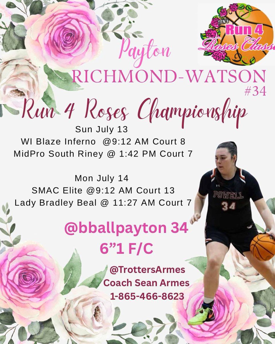 Payton Richmond-Watson (@bballpayton34) on Twitter photo Weโre hitting the court in the morning for the second part of Run for Roses .<a href="/TrottersArmes/">TN Flight Trotters 2027 (Armes)</a> <a href="/Letsworktrainin/">Lester Wilson</a> <a href="/PHSCoachFisher/">John Fisher</a> <a href="/Elite40League/">Elite 40 League</a> <a href="/PGHTennessee/">Prep Girls Hoops Tennessee</a> <a href="/MeadeHoops/">Amanda Meade</a> Weโre hitting the court in the morning for the second part of Run for Roses .<a href="/TrottersArmes/">TN Flight Trotters 2027 (Armes)</a> <a href="/Letsworktrainin/">Lester Wilson</a> <a href="/PHSCoachFisher/">John Fisher</a> <a href="/Elite40League/">Elite 40 League</a> <a href="/PGHTennessee/">Prep Girls Hoops Tennessee</a> <a href="/MeadeHoops/">Amanda Meade</a>