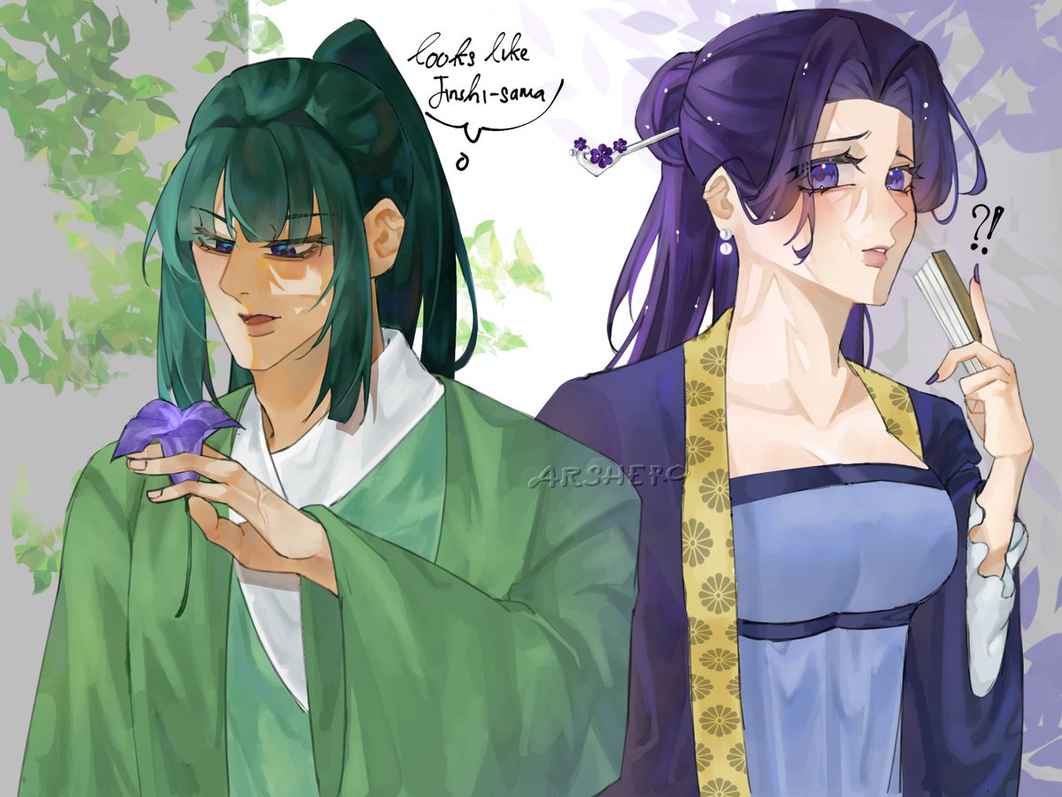 Erooowrr's tweet photo. Maomao and Jinshi genderbend version (thanks for 500+ followers on tiktok:>) 
#maomao #Jinshi #JinshixMaoMao #TheApothecaryDiaries #fanart https://t.co/mSpTZIA1u9
