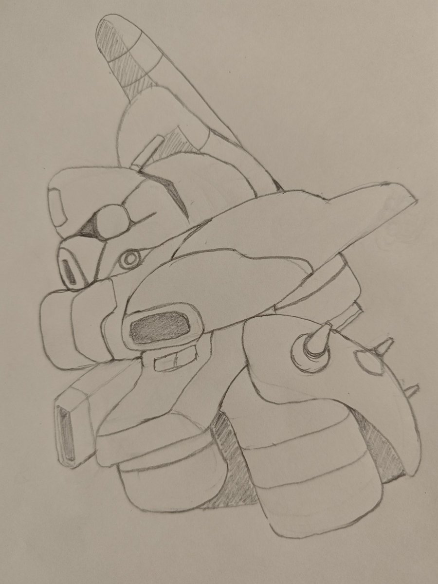 WithShiitake's tweet image. アイコン更新すべく、sdのαアジール描き始めた
ラフできたのでデジタル化する〜