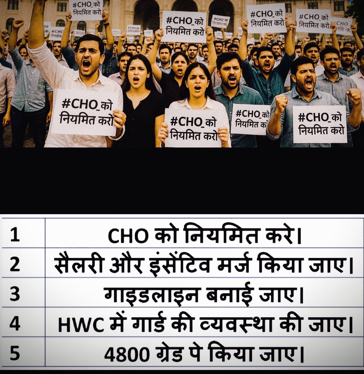 Apne adhikar ke liye awaj uthao, 
(CHO)Ek sath sab aage aao
# CHO ko permanent kre
<a href="/myogiadityanath/">Yogi Adityanath</a> , <a href="/brajeshpathakup/">Brajesh Pathak</a> , <a href="/nhm_up/">NHM UP</a>