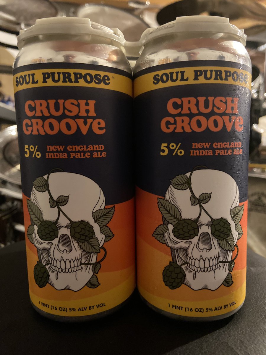 poitheband's tweet photo. A great time tonight @greatergoodbrew! Looking forward to going back September 27th. Loved the #CrushGroove and appreciate the take-home 4-pack! 🍺🎶🎤🎸🥁 https://t.co/jXfsI8HoyW