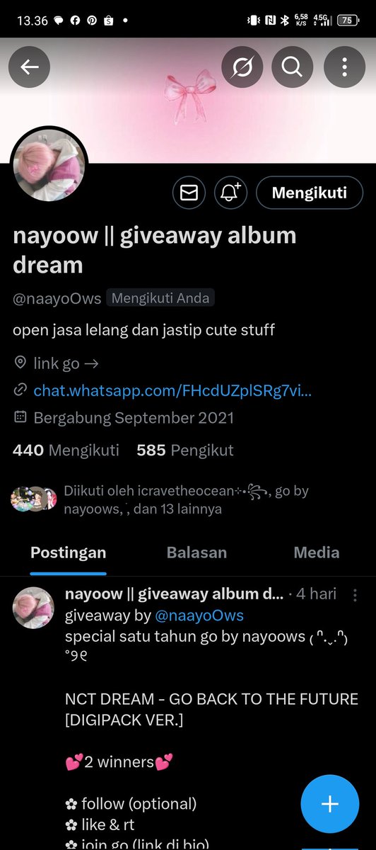 gladvatore's tweet photo. @naayoOws Done, ya kak, happy 1st anniversary buat go nya ya kak nay, semoga Go nya semakin rame dan semoga rejekinya lancar selalu. Makasih ya kak pokoknya trusted banget deh jajan Go ini🥰🤗 https://t.co/yo8LymKvnY