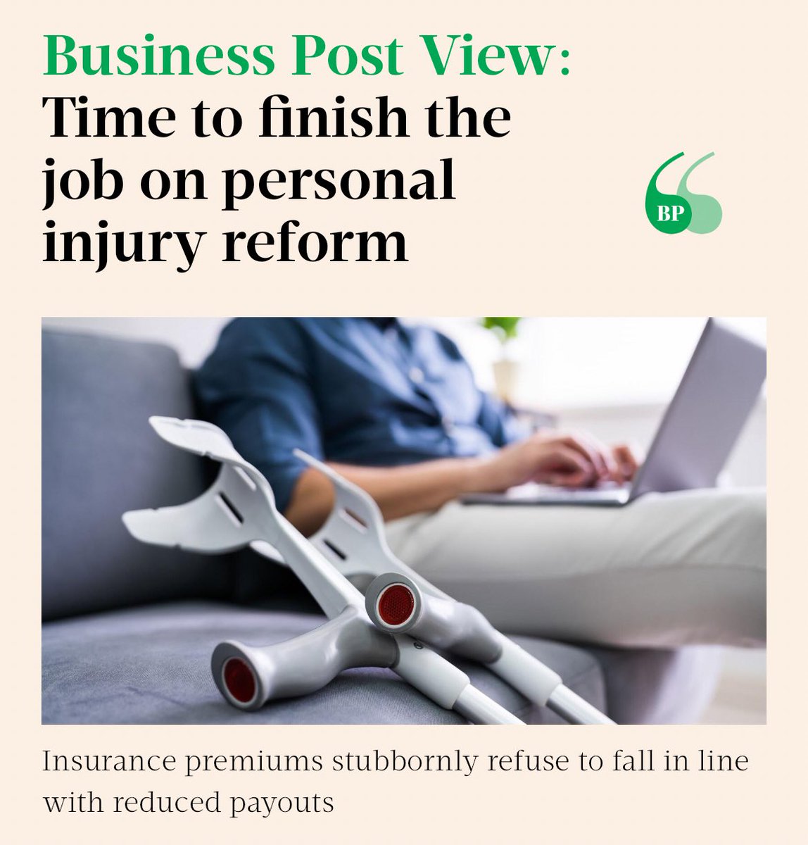 InsuranceRefIre's tweet image. Business Post View: Time to finish the job on personal injury reform

#InsuranceReform 

businesspost.ie/analysis-opini…