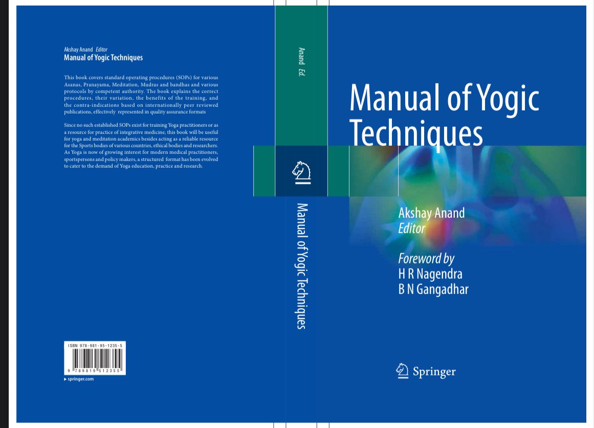 AkshayNRL's tweet photo. About to release first ever book that compels investigators to revisit yoga protocols for research, practice and education #pmo #ayush #mohfw https://t.co/xJ2eBZAR6W