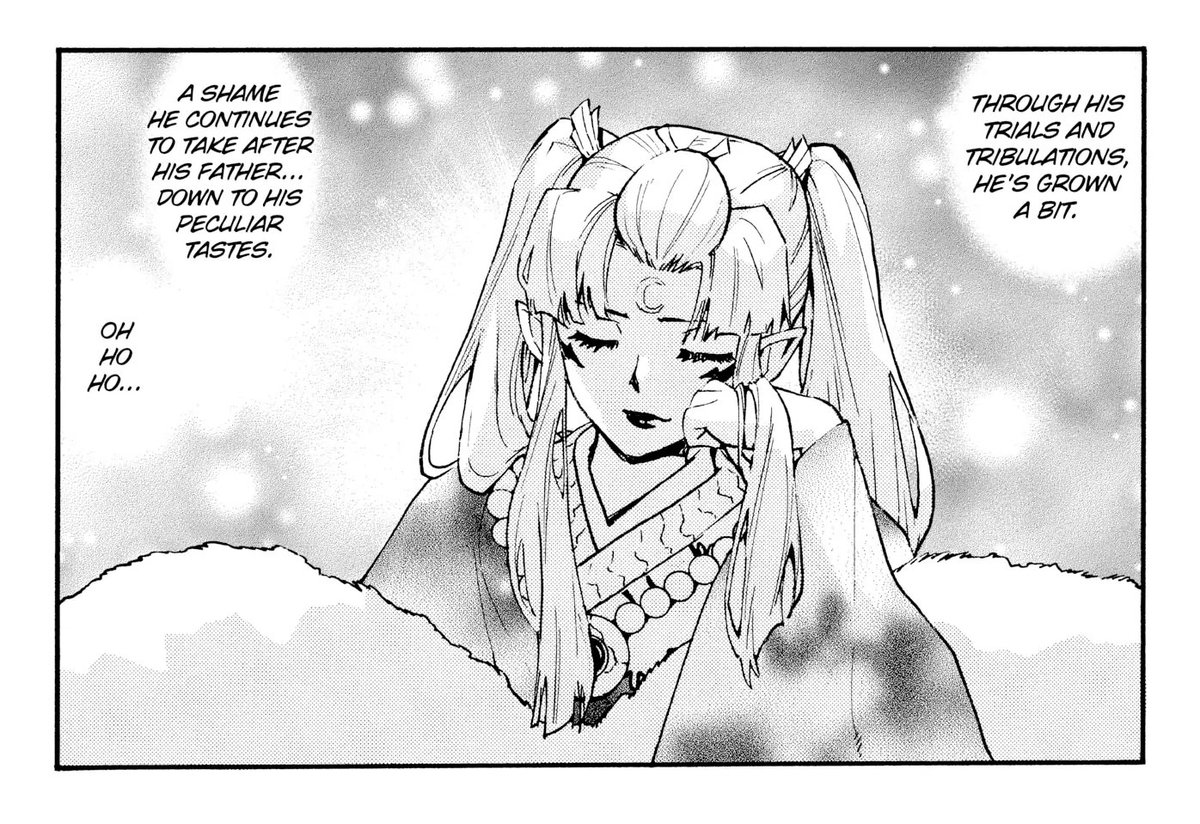 Gobodo-sama talking about Sesshomaru:

“He’s softened.” 

#sessrin
#yashahime